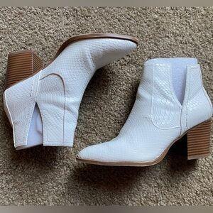 White ankle booties